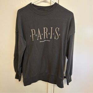 Abercrombie & Fitch Gray Paris France Sweatshirt Cozy Essential Soft A&F Size XS